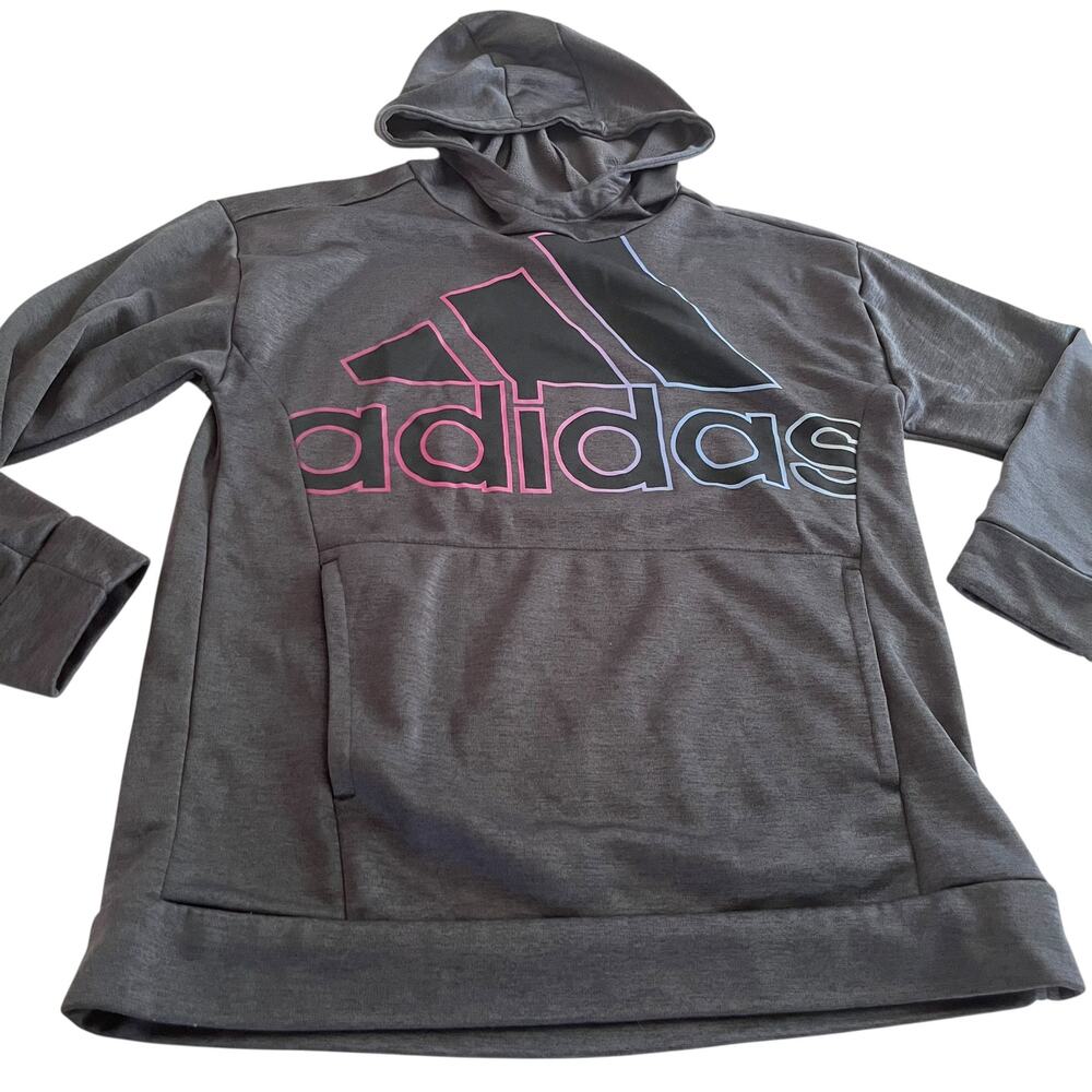 Adidas Boys Gray Performance Sweatshirt Hoodie size 16